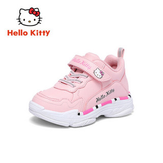 HELLOKITTY童鞋女童运动鞋加棉保暖革面儿童棉鞋 K954A3809加棉革面粉色28