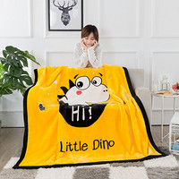 雅鹿·自由自在 儿童婴儿毛毯毛巾被云毯被子宝宝毯子双层加厚小孩盖毯150*200cm 黄色