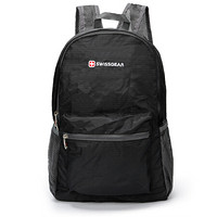 SWISSGEAR 瑞士折叠包 男女双肩背包便携旅行包户外旅游包轻薄行李包皮肤包 SA-8808黑