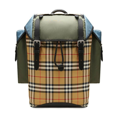 BURBERRY 博柏利 男士双肩包 80054071 橄榄绿/古典黄色