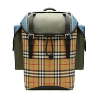 BURBERRY 博柏利 男士双肩包 80054071 橄榄绿/古典黄色