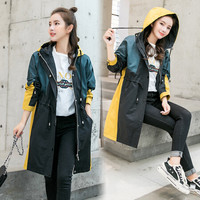 BANDALY 风衣女2019秋冬季女装新款风衣修身女装中长款过膝外套初时尚大衣潮 HZ3017-9181 黑色 M