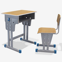 木游记 培训桌椅中小学生课桌椅单人学习桌书桌会议桌活动桌椅套装1个桌子+1个靠背椅子 MYJPXZ-2071