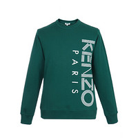 KENZO 高田贤三 19秋冬新款 男士绿色棉质胶印LOGO圆领长袖卫衣 F96 5SW132 4MD 53 L码/180/88A