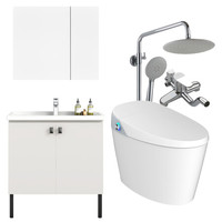HEGII 恒洁 卫浴套装 Qe智能坐便器+BK6011-080浴室柜+HMF122-601EB花洒