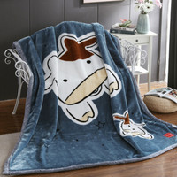 九洲鹿 加大加厚双层盖毯6.6斤拉舍尔毛毯 200*230cm 秋冬保暖毯子床单冬季空调毯盖毯