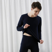 J.ZAO 京东京造 男士纯棉基础款秋衣秋裤套装 藏青色 XL(180/105)