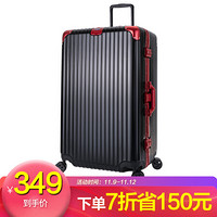 瑞界(SWISSALPS) 铝框拉杆箱加厚托运撞色行李箱男女运动版万向飞机轮旅行箱子24英寸 SA-18202黑配红