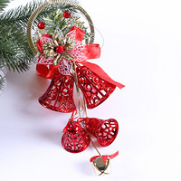 多美忆 圣诞节装饰品圣诞树套餐挂饰儿童圣诞礼物装饰品 双钟挂 红