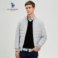 U.S. POLO ASSN. 羽绒服 青年修身短款羽绒美式休闲男士冬季外套 P01640045 灰色 3XL/190