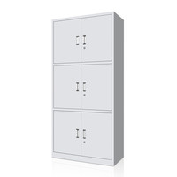 洛克菲勒 文件柜带锁柜子铁皮柜资料柜档案柜灰白色通三节