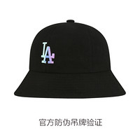 MLB 2019新款帽子男女通用圆顶渔夫帽韩版 时尚刺绣彩色LA遮阳帽可折叠 32CPHL 黑色彩标LA 57cm