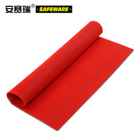 安赛瑞 厨房防滑地垫 厕所防滑地垫 物业防滑地垫 酒店防滑地垫（90cm×10m）红色 厚5mm 12283