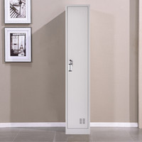 中伟更衣柜单门柜钢制铁皮柜带门锁员工柜浴室柜换衣柜宿舍存包柜