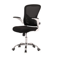 奈高电脑椅办公椅人体工学家用时尚转椅休闲网椅-白框黑网