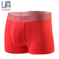爱慕集团UM25内衣棉莫单向导湿装腰平角裤高腰带款莫代尔中腰男士内裤 UM23AH1红色170/S