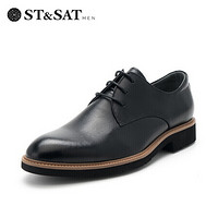 星期六男鞋（ST&SAT）英伦牛皮革商务正装鞋SS83120701 黑色 41