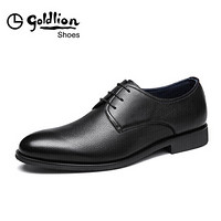 金利来（goldlion）男鞋都市正装休闲鞋英伦时尚舒适皮鞋580810097AAB-黑色-43码