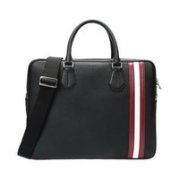 BALLY 巴利 男士黑色红白条纹皮质手提单肩斜挎包 STAZ TSP 00 6218266