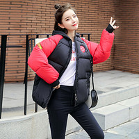 sustory 女装 2019年冬季新款韩版短款连帽学生装宽松棉服 QDsu416 红色 M