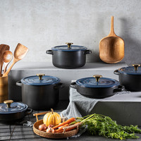 佳佰 4.5L家庭砂锅-窑变蓝 砂锅煲汤锅陶瓷锅炖锅 燃气灶明火耐热养生煎中药煲