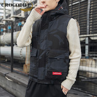 鳄鱼恤（CROCODILE）马甲 男士2019秋冬时尚潮流休闲百搭青春流行马甲 QT2026-G39073 黑色 M