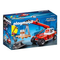 摩比世界（playmobil）德国进口情景场景玩具火警消防起重机儿童过家家拼插组装积木小男女孩玩具9465