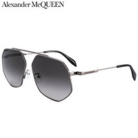 亚历山大·麦昆(Alexander(McQ)UEEN)太阳镜男 墨镜 灰色镜片银色镜框AM0229SA 001 65mm
