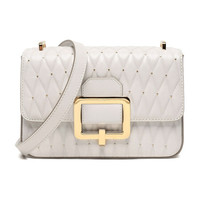 BALLY 巴利 JANELLE BAG SE 73 6229681 女士骨白色皮质铆钉单肩斜挎包
