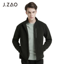 J.ZAO 京东京造 男士摇粒绒外套 拉链开衫卫衣 保暖时尚 黑色 XXL(185/108A)