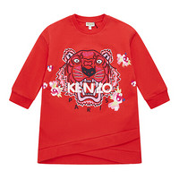 KENZO KIDS 高田贤三 奢侈品童装 19秋冬新款 女童红色棉质虎头连衣裙 KP30258 38 8A/8岁/128cm