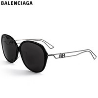 巴黎世家(BALENCIAGA)太阳镜女 墨镜 灰色镜片黑色镜框BB0058SK 001 59mm