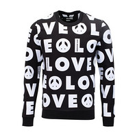 LOVE MOSCHINO 莫斯奇诺 黑色底logo印花长袖运动衫 M 6 482 00 E 2101 0030 XS 男款