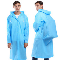 加加林成人雨衣带背包半透明非一次性时尚户外旅游登山垂钓徒步大帽檐防水雨披xl蓝色