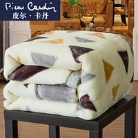 皮尔卡丹 双层毛毯加厚 拉舍尔毛毯被法兰绒毯子秋冬保暖加大午睡毯 温情格语 150*200cm 4斤