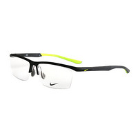 NIKE 耐克 中性款黑色镜框黑色镜腿半框光学眼镜架眼镜框 7929 002 56MM