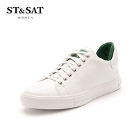 星期六（ST&SAT）牛皮革时尚小白休闲鞋SS91112073 绿色 34