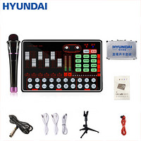 现代（HYUNDAI）H-9手机声卡套装 抖音吃鸡快手直播K歌电脑外置声卡K歌麦克风设备 入门级话筒套装