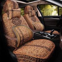 紫风铃 木珠汽车坐垫夏季手工编织汽车座垫四季通用座套全包VV7宝马X5迪拉克XTS昂科威HDW03 菩提-豪华版