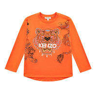 KENZO KIDS 高田贤三 奢侈品童装 19秋冬新款 男童橘红色棉质虎头长袖T恤 KP10698 37 12A/12岁/152cm