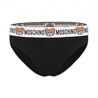 MOSCHINO UNDERWEAR 莫斯奇诺 19秋冬新品 女士黑色小熊图案棉质三角内裤 Z A4715 9003 0555 4码