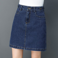 liqiao 丽乔 牛仔半身裙秋季新款女装新品时尚性感高腰显瘦大码防走光包臀裙子 HZDF11-834 834深蓝色 2XL