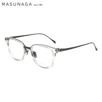 MASUNAGA增永眼镜男女复古手工全框眼镜架配镜近视光学镜架GMS-823 #B2 透明框枪灰腿