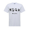 MSGM 19秋冬新款 男士白色棉质字母印花图案圆领短袖T恤 2740MM97 195797 01 M码