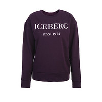 ICEBERG冰山 19秋冬新款 女士紫色棉质字母图案圆领卫衣19II2P0 E012 6330 7656 42码