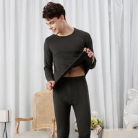 J.ZAO 京东京造 男士保暖内衣套装 磨毛暖绒保暖内衣套装 深麻灰色 XL(180/105)