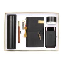 信发(TRNFA)复古礼品黑色六件套 16GU盘保温杯蓝牙音箱移动电源木质笔记事本礼盒 创意年会活动纪念品套装