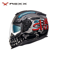 NEXX SX.100 BigShot 亚洲版型 四季全盔 轻量复合材料电动摩托车头盔 ECE和DOT安全认证 毒液灰色 XXL