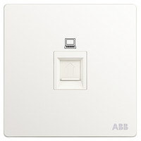 ABB 开关插座面板 一位6类电脑插座 86型单联六类网线宽带插座 轩致系列 白色 AF333