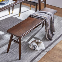 JIAYI 家逸 北欧实木长条凳餐凳换鞋凳床尾凳简约创意实木铜素凳子